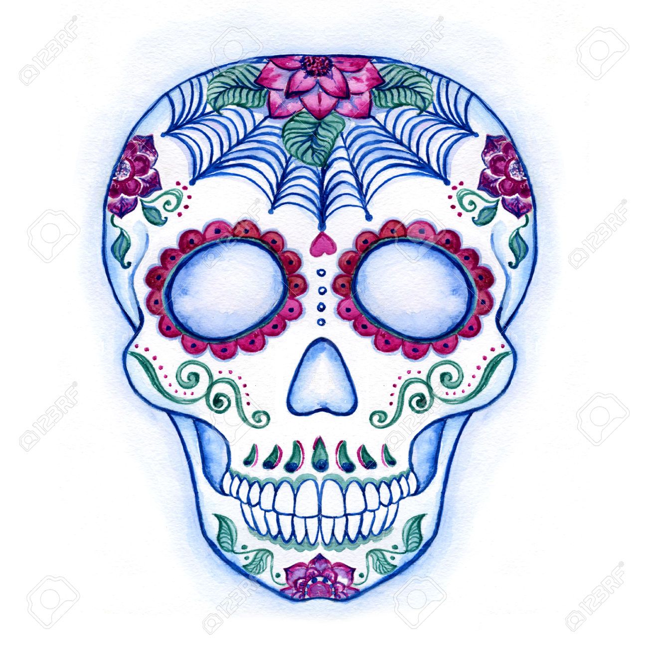 1300x1300 Blue Sugar Skull