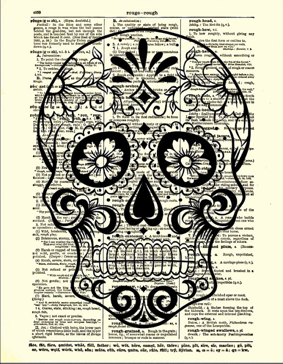 570x733 Sugar Skull With Flowers Day Of The Dead By Reimaginationprints