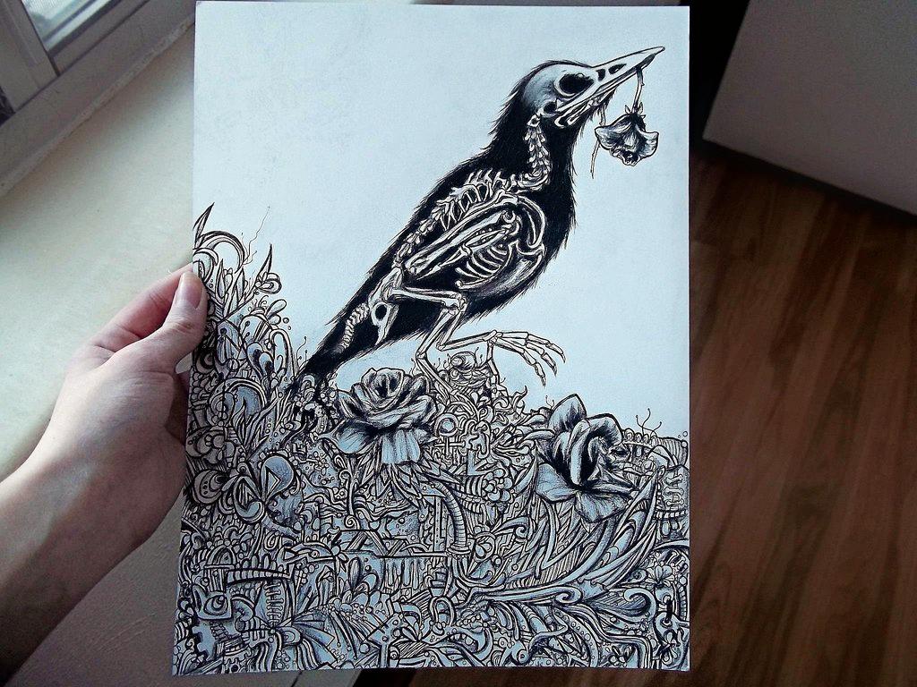 1024x768 Skeleton Drawings By Death By Crimson