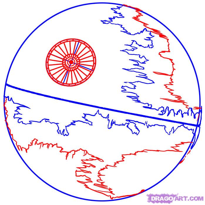 698x699 How To Draw Death Star Step 3 Drawsteps Death Star