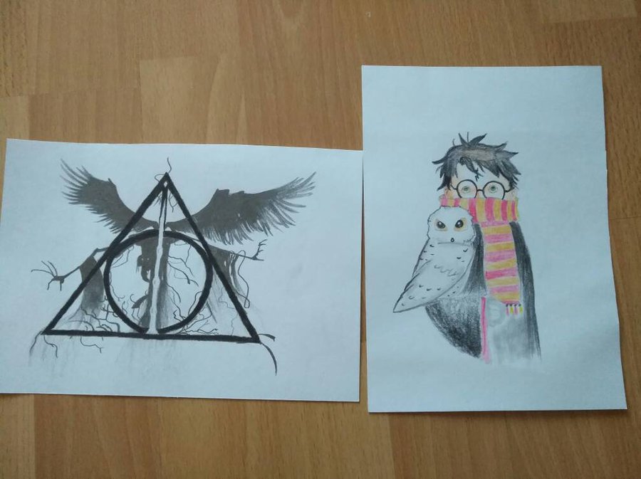 900x673 Harry Potter And Deathly Hallows Drawing By Laco13