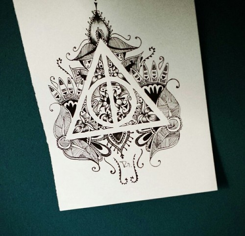 500x483 Deathly Hallows Drawing Shared By Cell On We Heart It