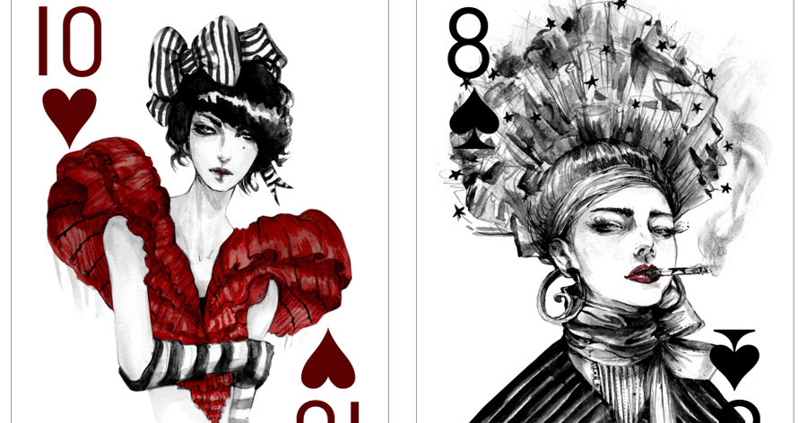 900x472 Beautifully Hand Drawn Fashion Playing Cards Project By Connie Lim