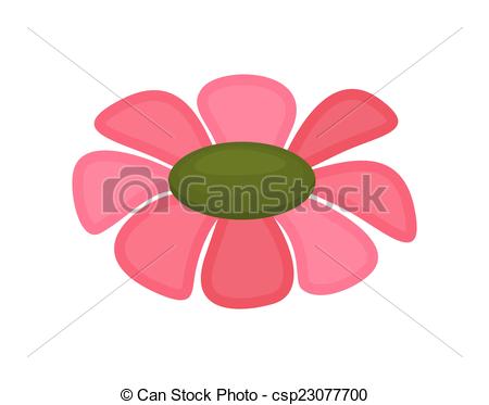 450x373 Pink Flower Drawing. Decorative Pink Valentine Flower Vector