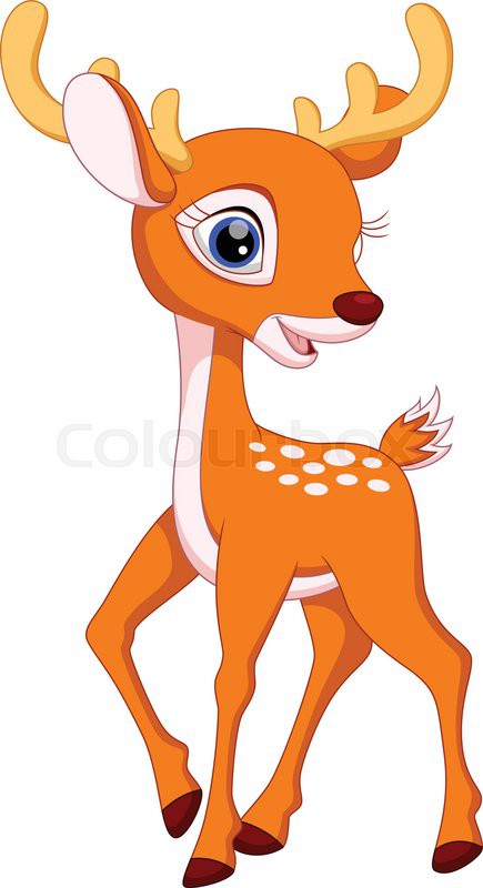 435x800 Cute Deer Cartoon Stock Vector Colourbox