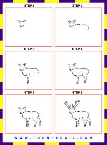 352x480 Step By Step Deer Drawings For Kids