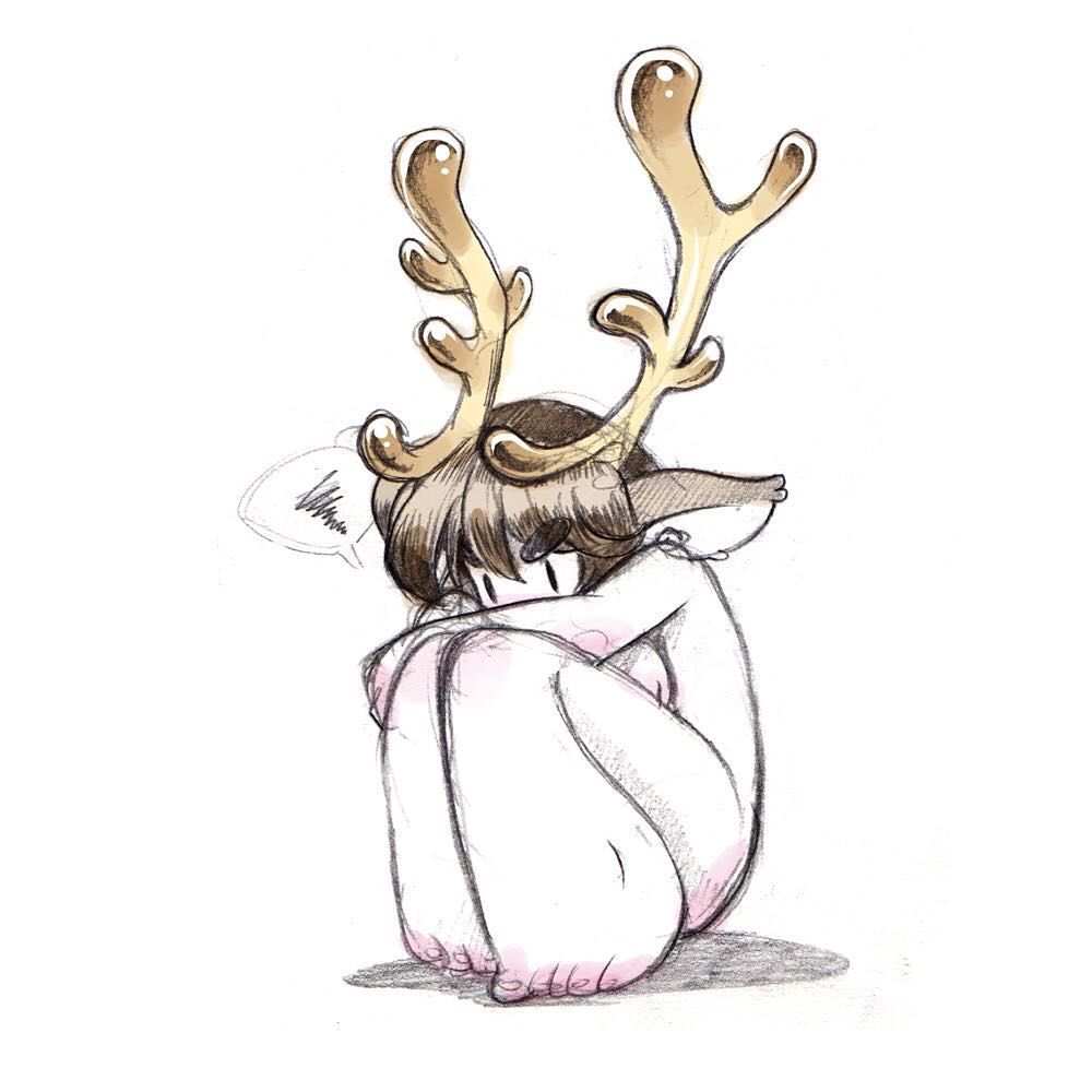 1000x1000 Moody Reindeer Boy