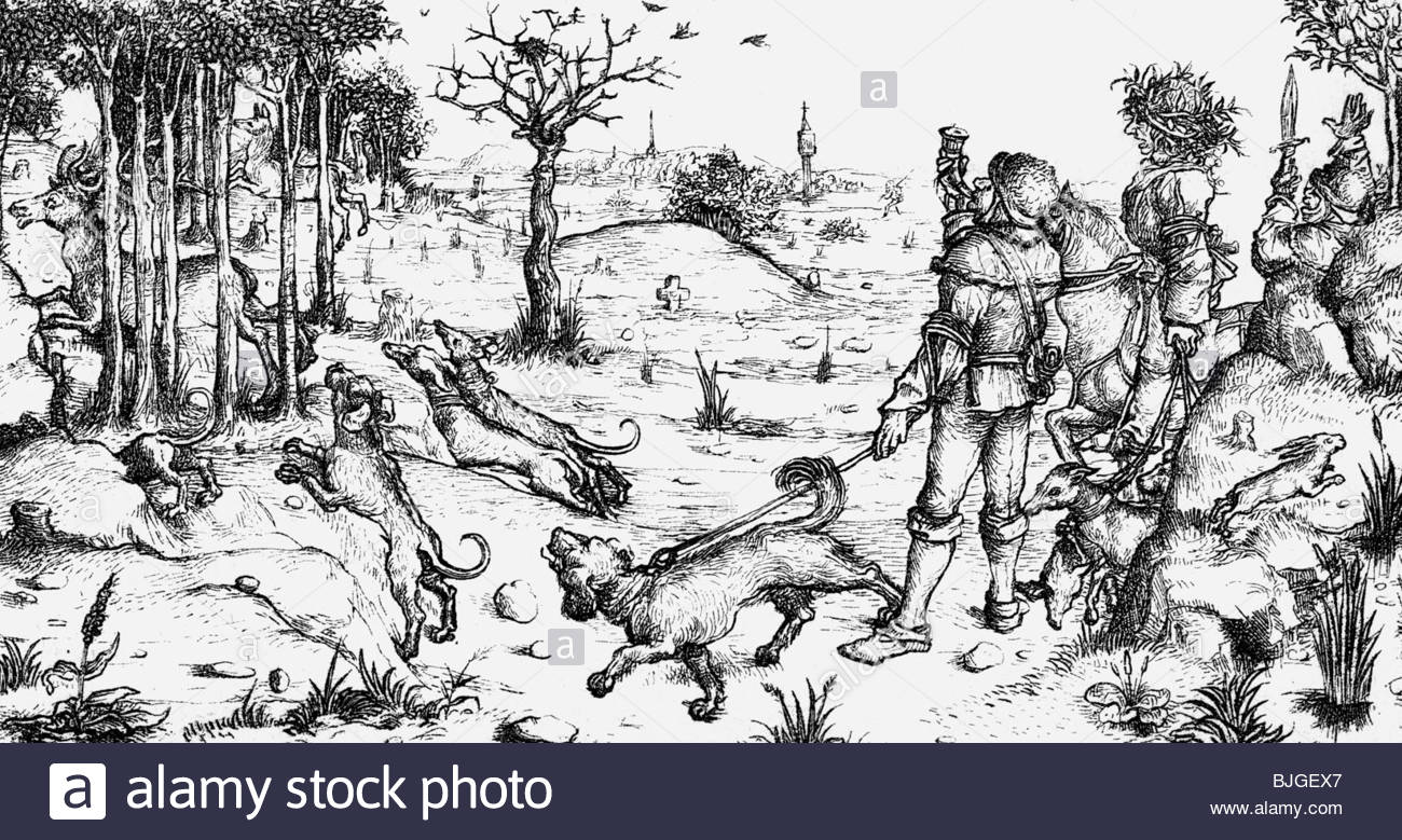 1300x779 Hunting, Deer Hunt, Pack Chasing The Deer, Copper Engraving, Co