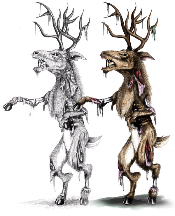 600x740 Zombie Deer Drawings By Jaycosplay