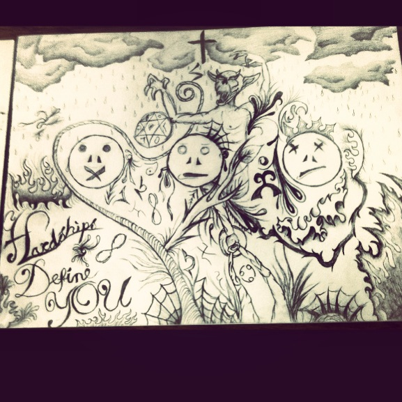 577x577 Goodevil Sketch. Hardships Define You.