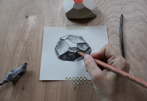 600x412 Using Charcoal A Tutorial For Drawing Geometric Shapes