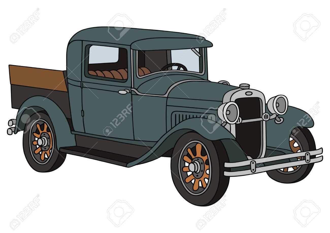 1300x918 Hand Drawing Of Vintage Delivery Truck Royalty Free Cliparts