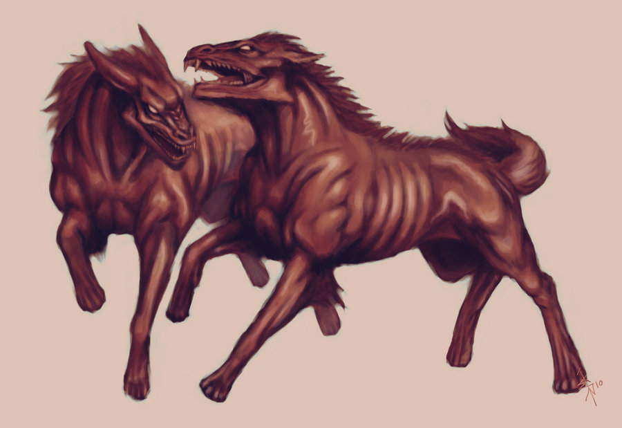 900x619 Demon Dogs Playing By Nocturnalmoth