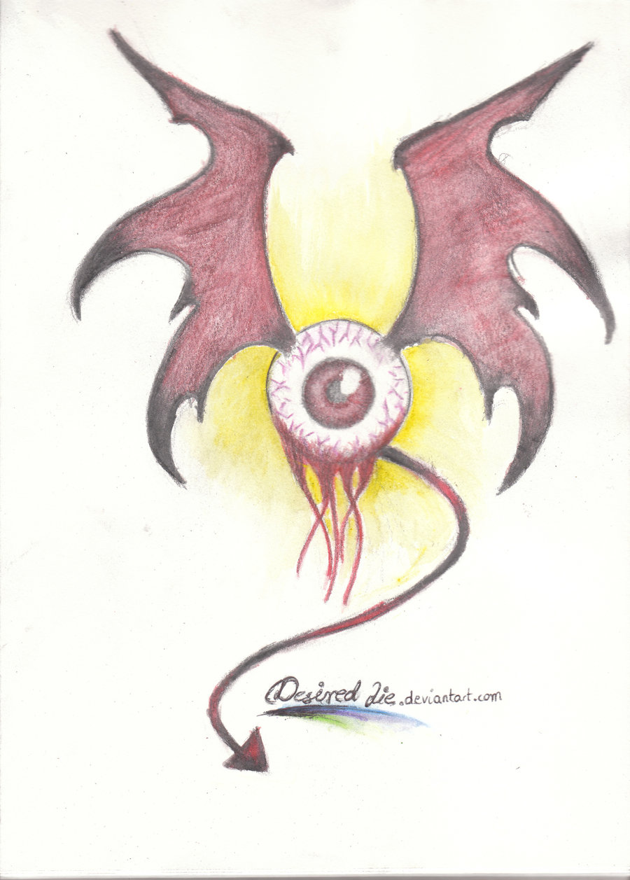900x1257 Demonic Eye With Wings By Desiredlie