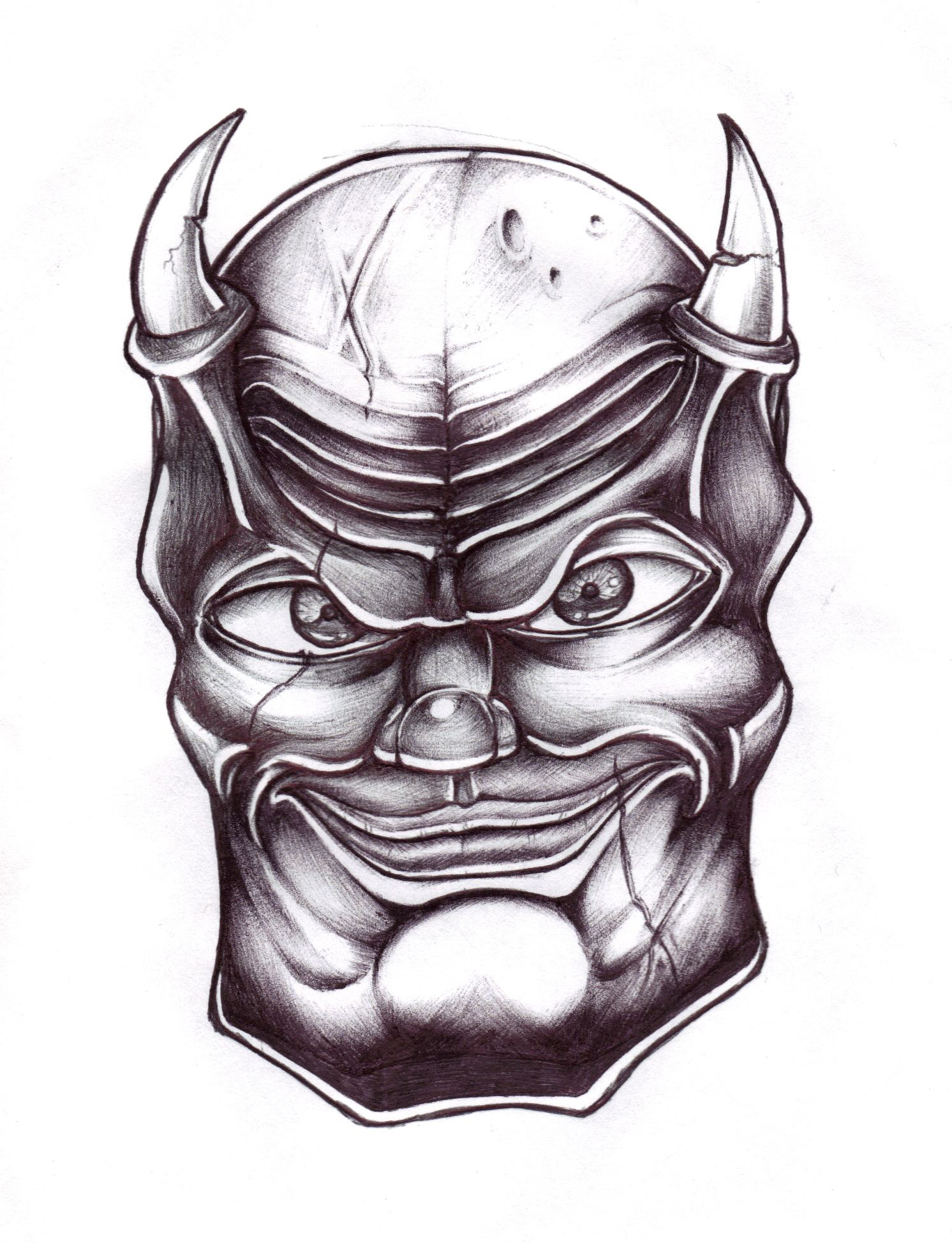 1492x1948 Smiling Demon Head By Ozmafioso On Newgrounds