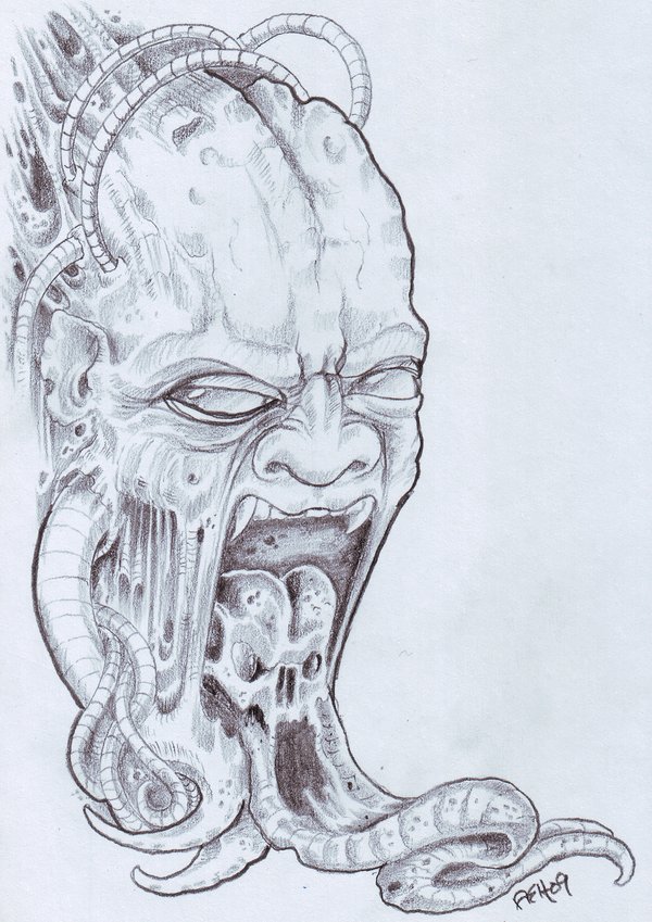 600x849 Biomech Demon By Vikingtattoo Nowe Tatoo