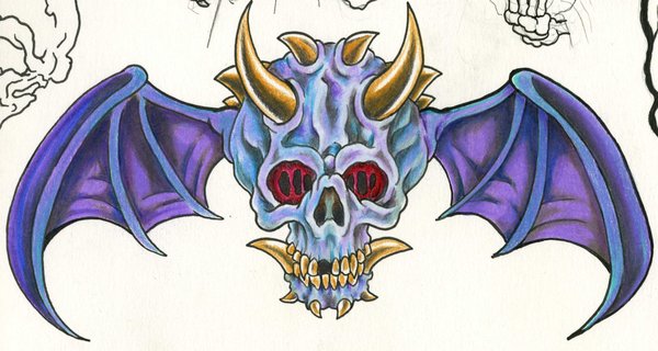 600x320 Winged Demon Skull By Scottkaiser