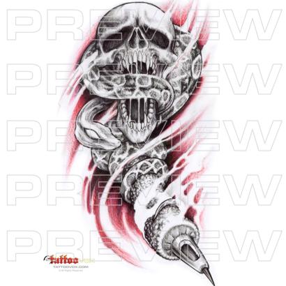 410x410 Tattoovox Award Winning Tattoo Designs Online Skull Serpent