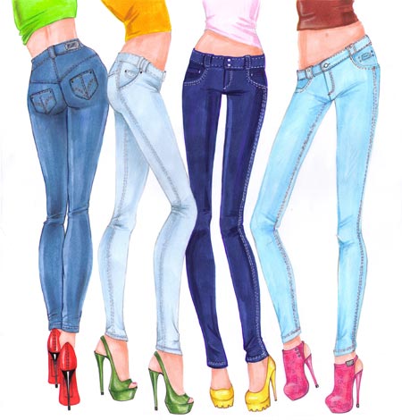 450x470 How To Draw Jeans I Draw Fashion