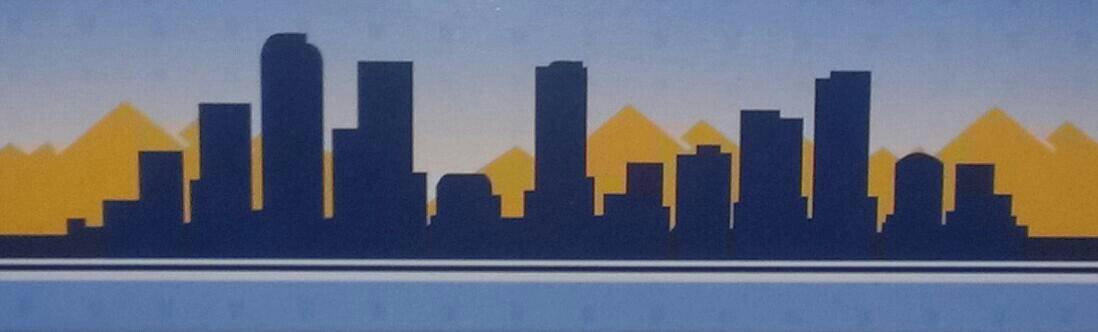 1098x332 Denver Skyline Drawing My Hometown Denver Skyline