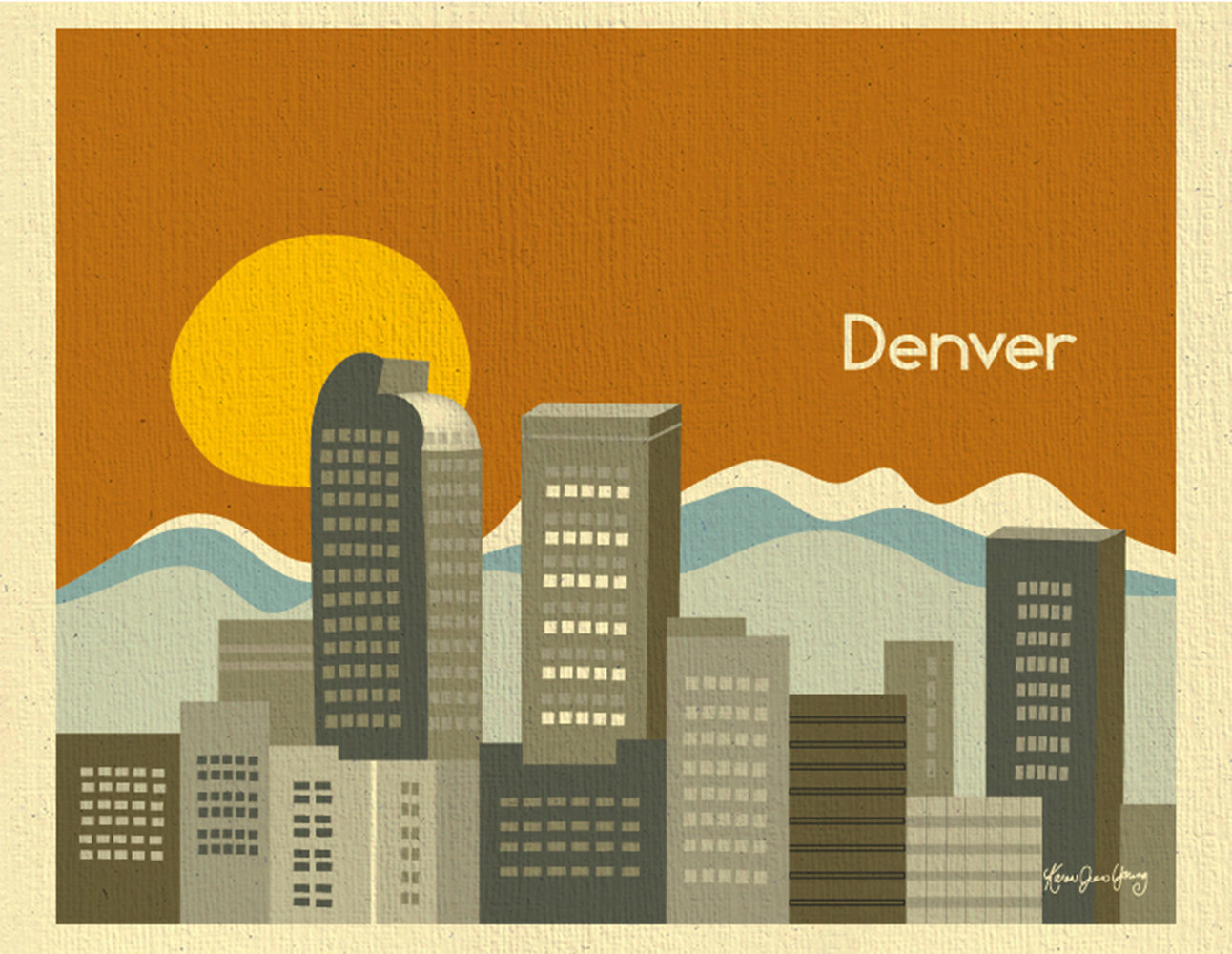 1292x1000 Denver Skyline Silhouette