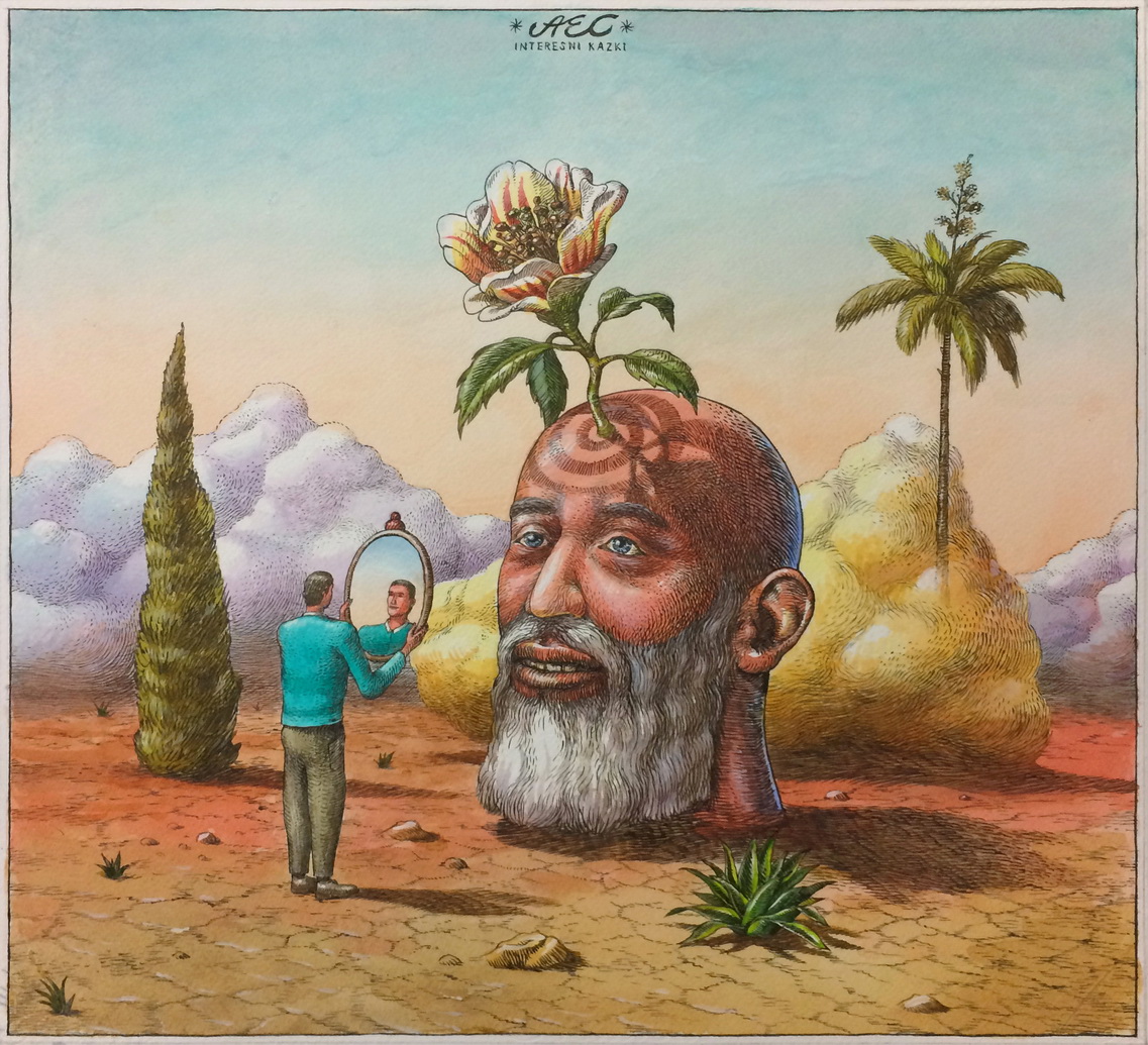 1137x1035 Holy And Selfish Man In The Desert' Drawing Aec Interesni Kazki