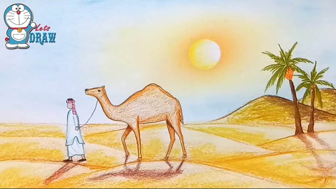 1280x720 How To Draw Scenery Of Desert Step By Step