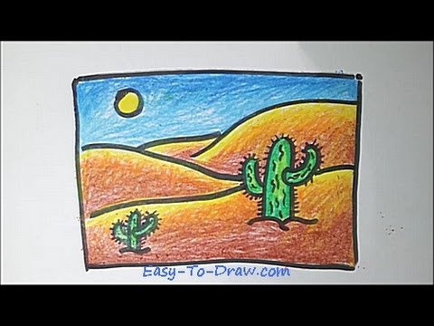 480x360 How To Draw A Cartoon Desert Step By Step