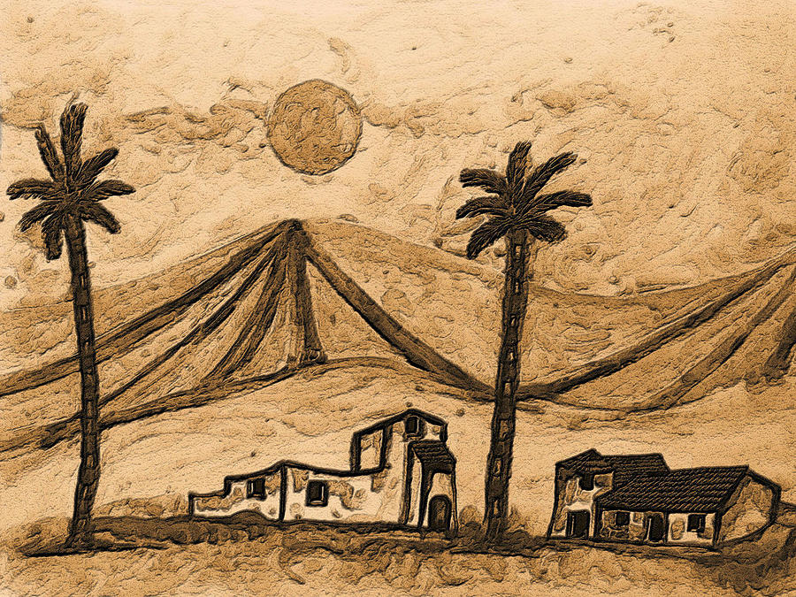 900x675 Sepia Desert Scene Digital Art By Phil Austen