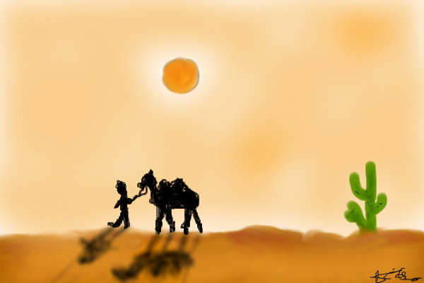 600x400 Walking In The Desert A People Speedpaint Drawing By Catgirl