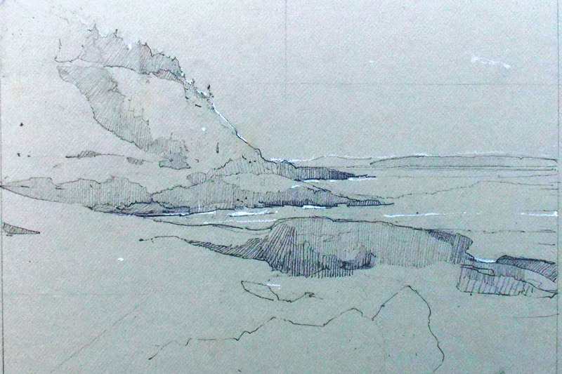 800x533 Evening Drawing, Near Great Head, Mount Desert Island Robert Pollien
