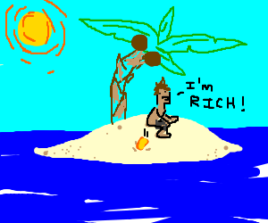 300x250 Man Shits Gold On Desert Island.