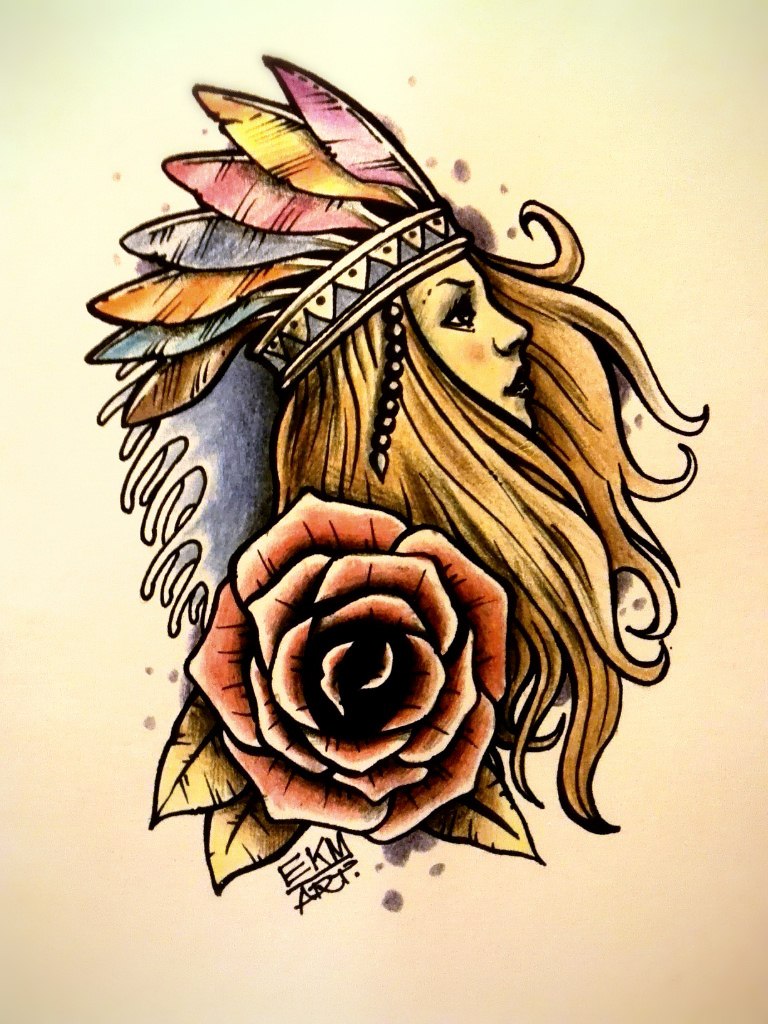 768x1024 Girl Tattoos Girl Rose Tattoo Designs