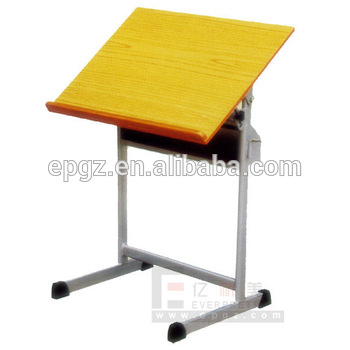 350x350 Simple Design Wooden Mdf Board Drawing Drafting Desk With Metal