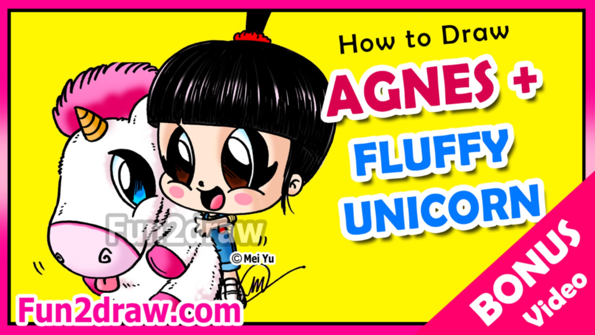 1920x1080 How To Draw A Fluffy Unicorn + Agnes From Despicable Me