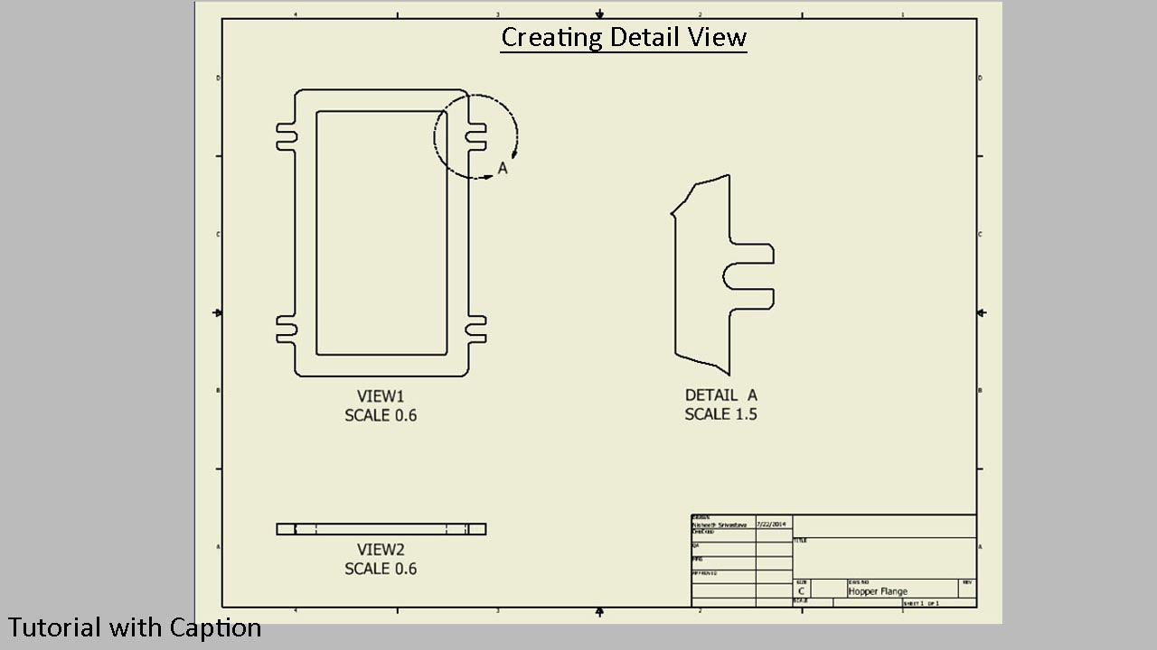 1280x720 Create Detail View In Drawing Sheet (Autodesk Inventor)