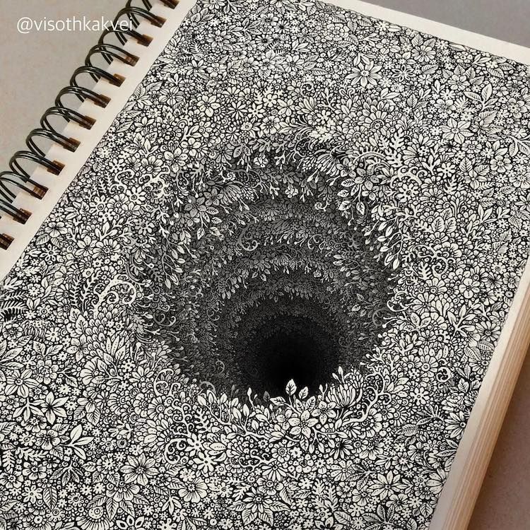 750x750 Impossibly Tiny Doodles Fill Sketchbook Pages With Surreal Optical