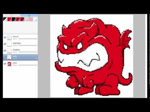 480x360 Live Drawing Character Design In Pixen Devil Dog