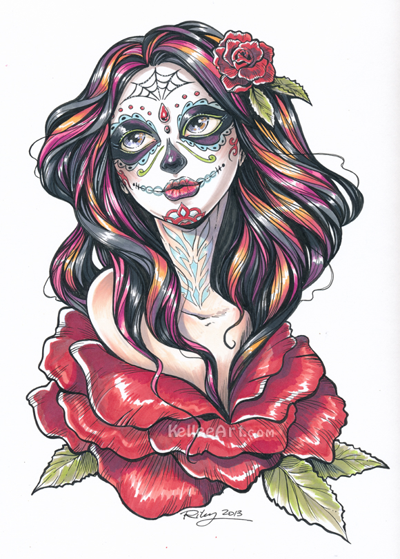580x811 Dia De Los Muertos Final By Kelleeart