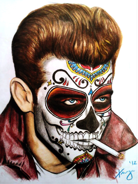 478x638 James Dean Meets Dia De Los Muertos Sugar Skull