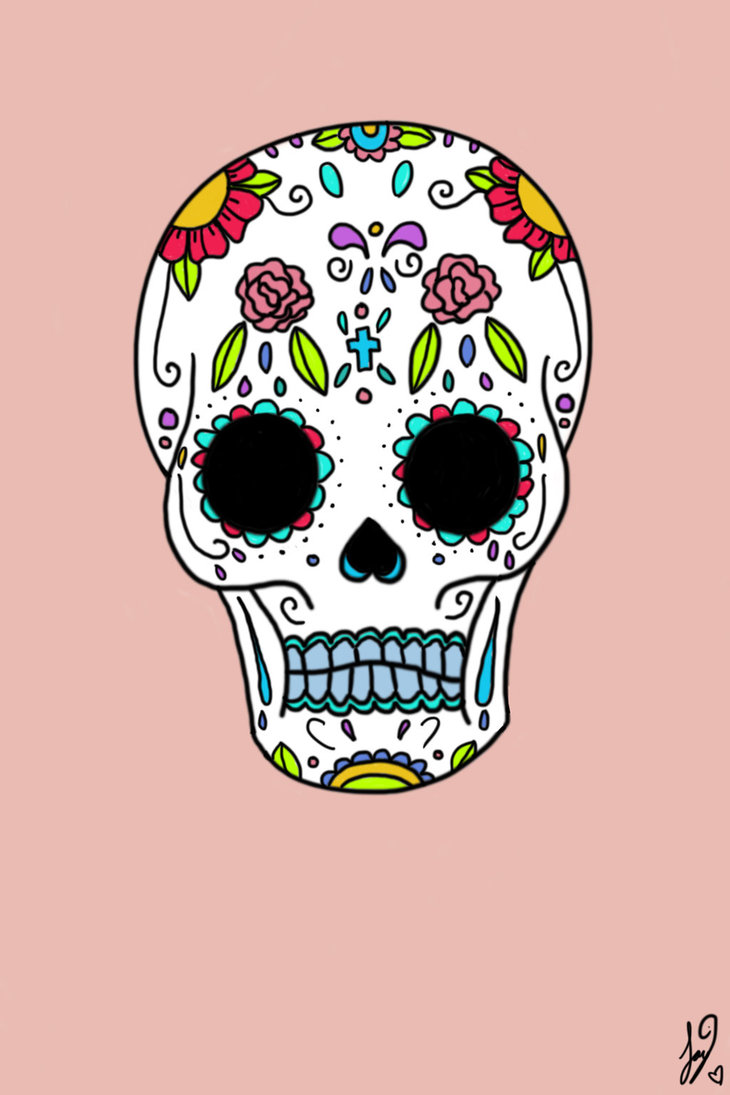730x1095 Dia De Los Muertos Skull By Jaybird28