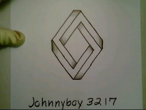 480x360 How To Draw The Impossible Triangle, Diamond New Optical Illusion