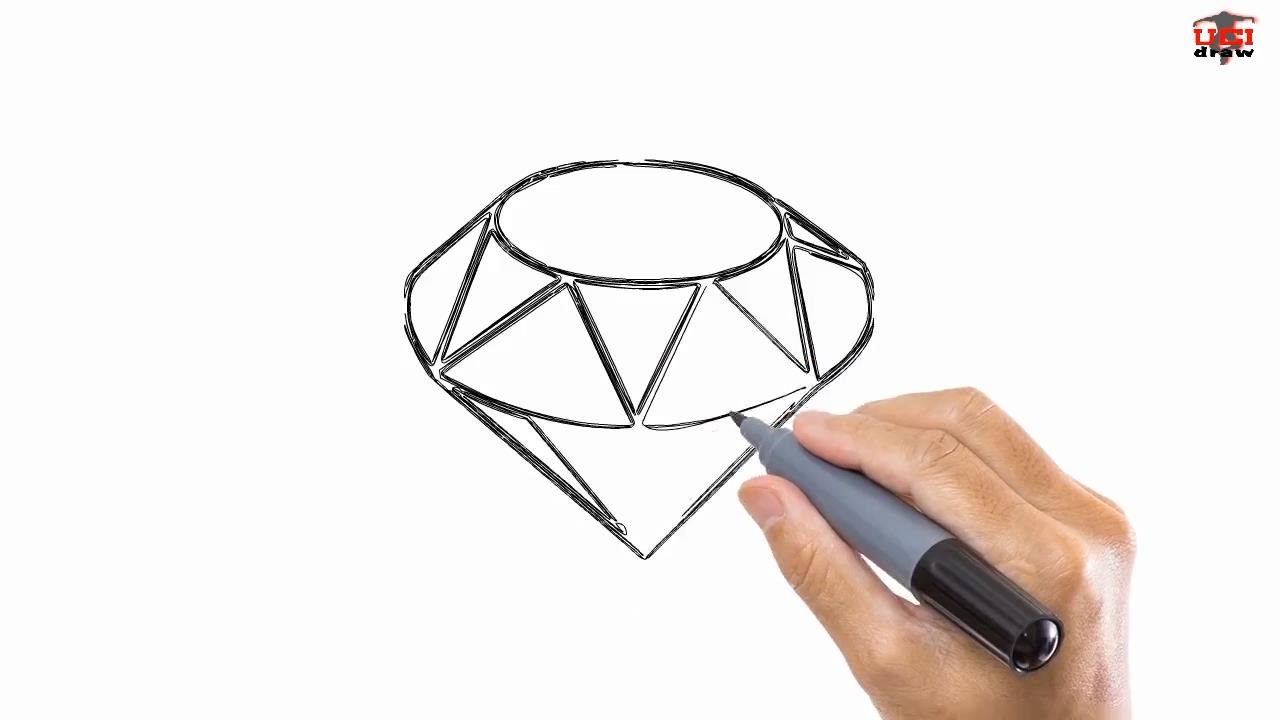 1280x720 How To Draw A Diamond Easy Drawing Step By Step Tutorials For Kids