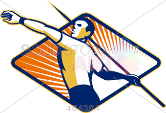 340x231 Stock Illustration Of Retro Cartoon Drawing Of Javelin Thrower