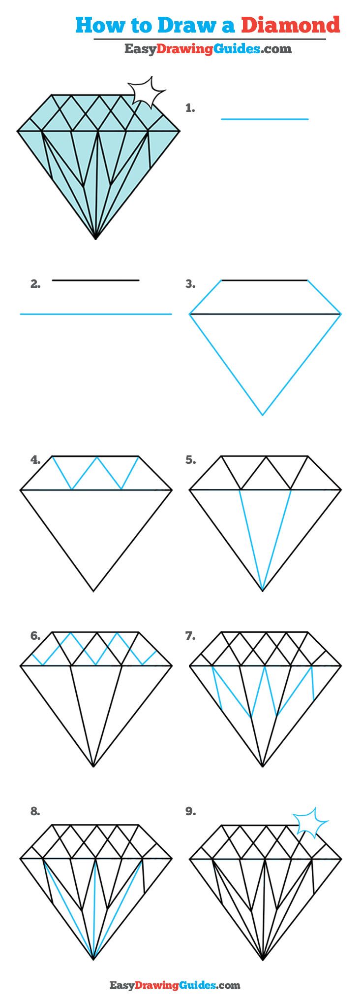 736x2041 How To Draw A Diamond
