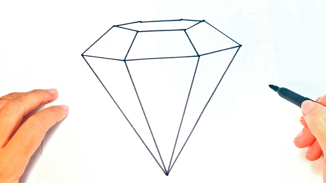 1280x720 How To Draw A Diamond Diamond Easy Draw Tutorial