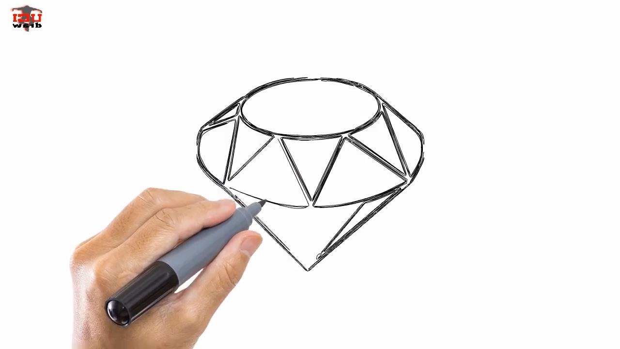 1280x720 Simple 3d Diamond Drawing How To Draw A Diamond Easy Drawing Step