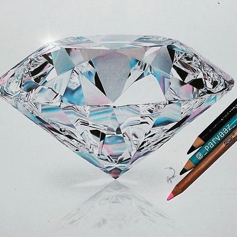 480x480 Realistic Diamond Drawing By @ Parvaaz Check Out Our Other Page