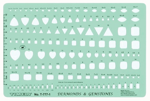 500x335 Gemstones And Diamonds Template Timely Stencil 2 Pc Set Geometric