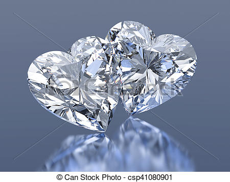 450x357 Group Of 2 Diamonds Hearts Stones Stock Illustration